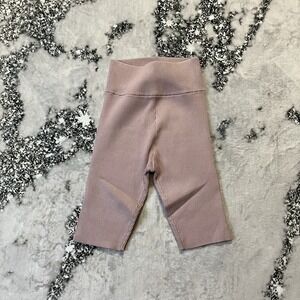525 America Biker Shorts Womens Sz M Pink Quartz Ribbed Seamless Running Pull On